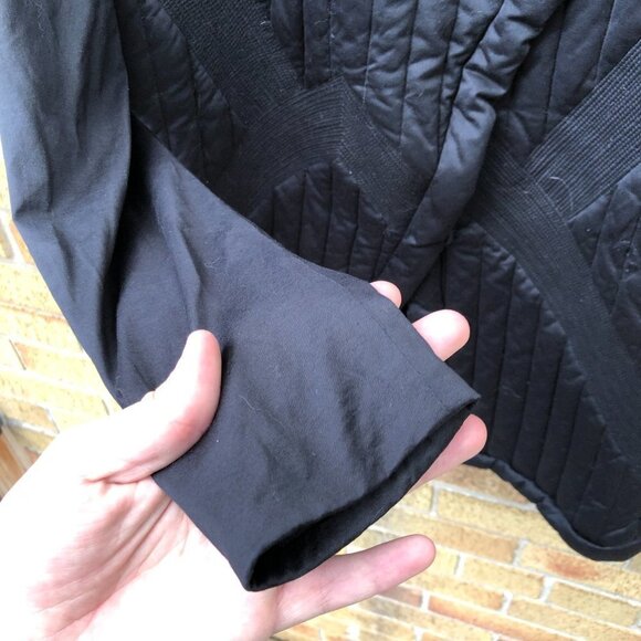 RARE Helmut Lang Asymmetrical Collar Coat Jacket Medium Black - Picture 9 of 9